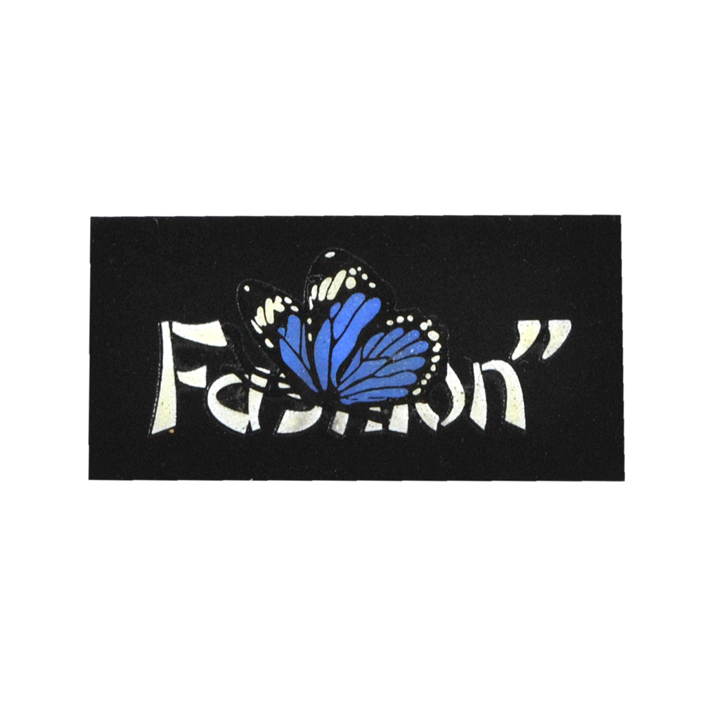 Лейба ткань Бабочка Fashion, 2,5*5см, черный, белый, синий, шт. Лейба Ткань