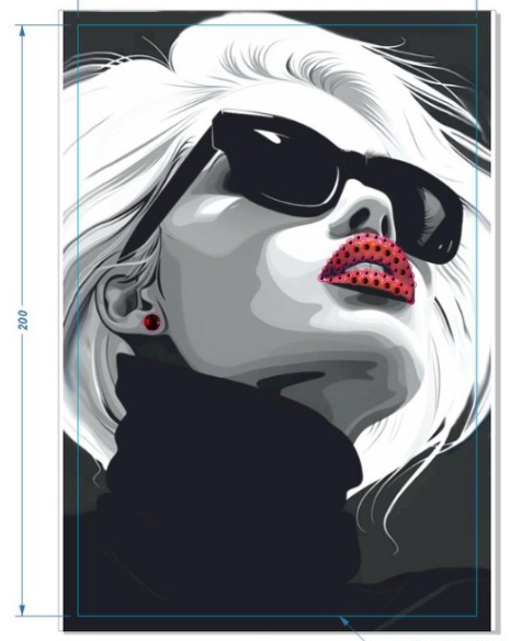 Аппликация композит, Девушка в очках, 13,5*20см, атлас, сублимация, лазер, красный SS6 32589, SS10 32584, SS30 32604, шт. Аппликация композит