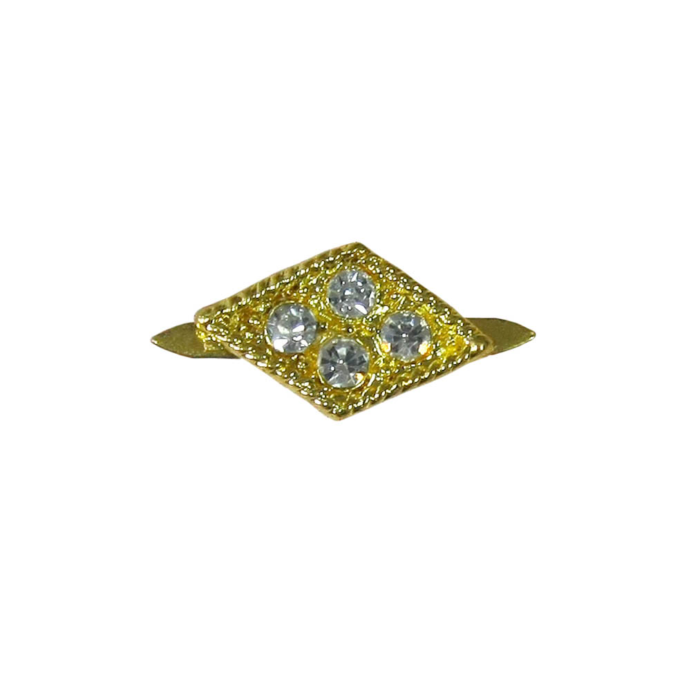 Краб металлА-122 (8793) GOLD / ромб краб 4 камня. Крабы Металл Геометрия Декор