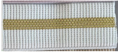 Резинка 6см, белый и золото, ярд. Резинка