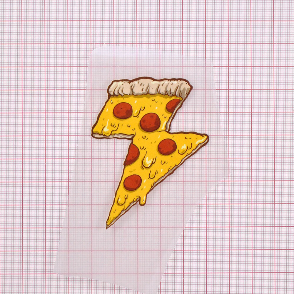 Термоаппликация Пицца-молния, 7*5см, красный, желтый, бежевый, шт. Термопереводки Детские