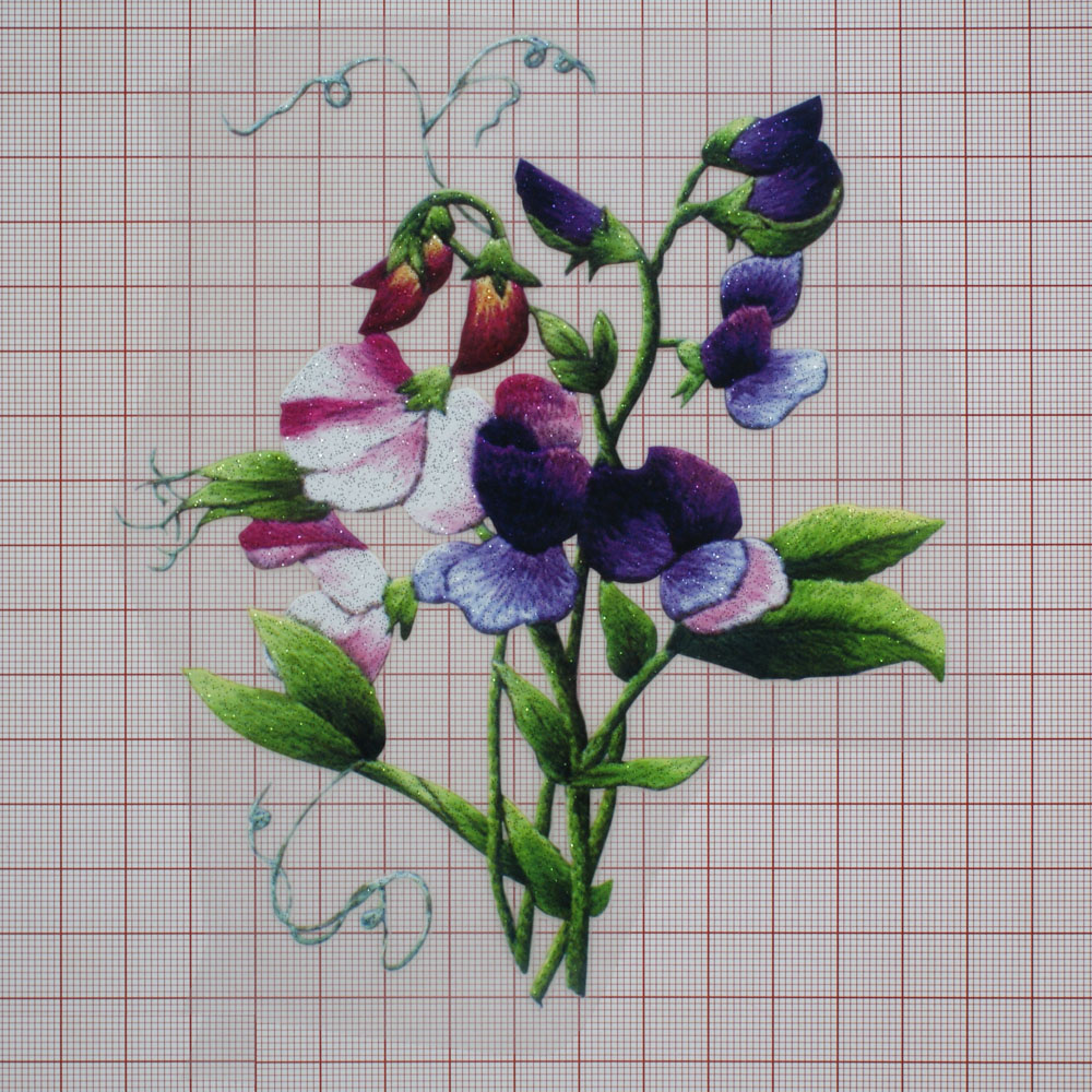 Термоаппликация Нежный букет 12,7*15см, шт. Термопереводки Цветы, Птицы