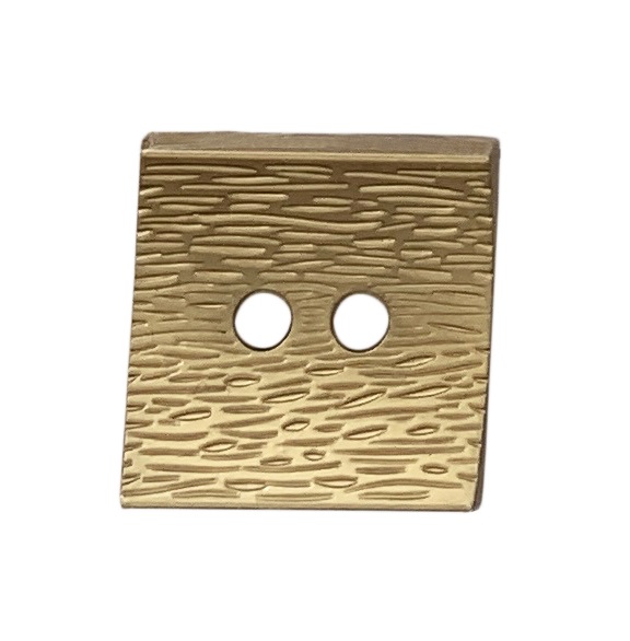 Пуговица металлическая квадратная, мелкая полоска, большая, 35*35мм, матовое золото, шт. Пуговица Металл
