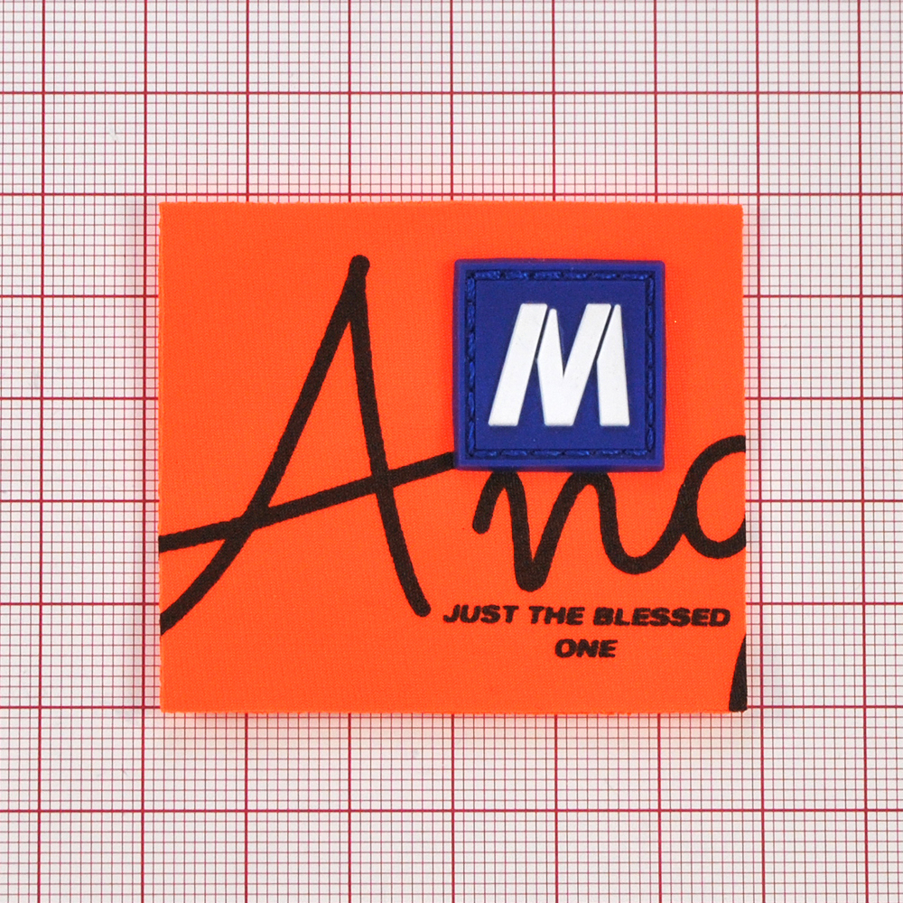 Лейба ткань и резина Ano, 5*5,7см, черный, белый, оранжевый, синий, шт. Лейба Ткань