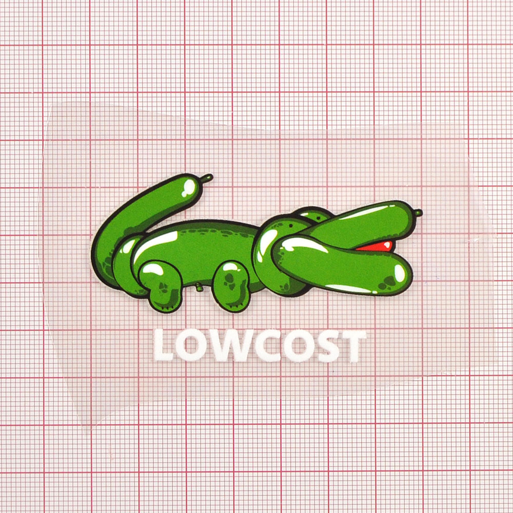 Термоаппликация LOWCOST Крокодил, 3,9*7см, красный, белый, зеленый, шт. Термоаппликации Накатанный рисунок