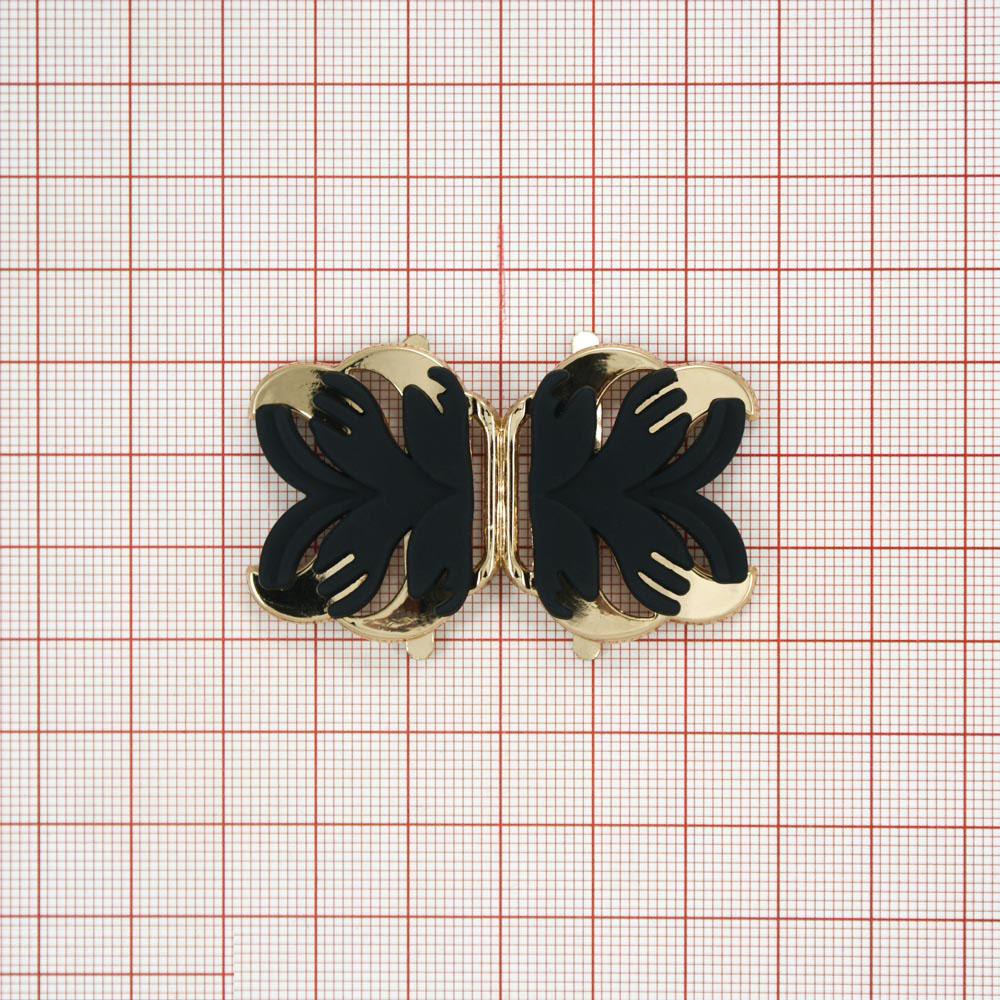 Краб металл HY-В11906 55*33мм GOLD, черный, шт. Крабы Металл Геометрия Декор