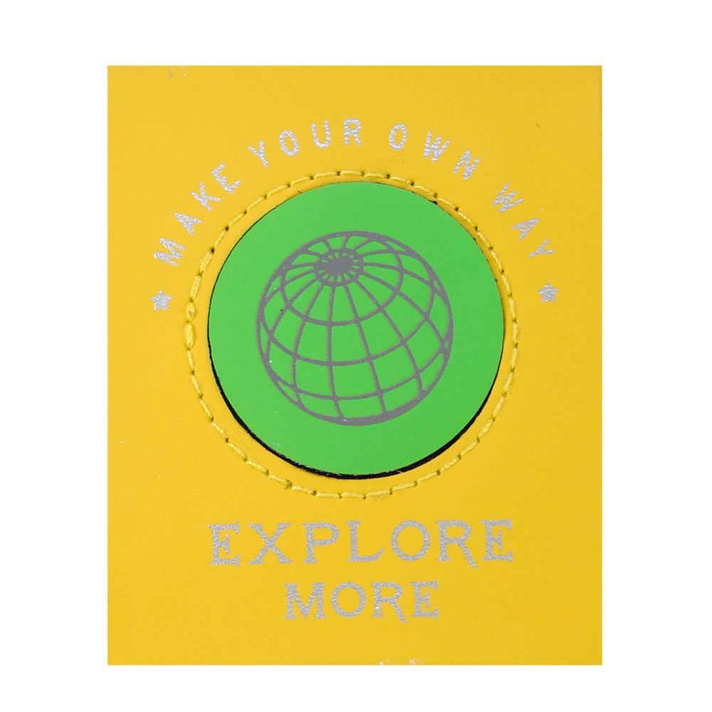Нашивка к/з Explore more, с элементом на липучке, 8*6,5см жёлтая, сер., зел. шт. Нашивка Липучка