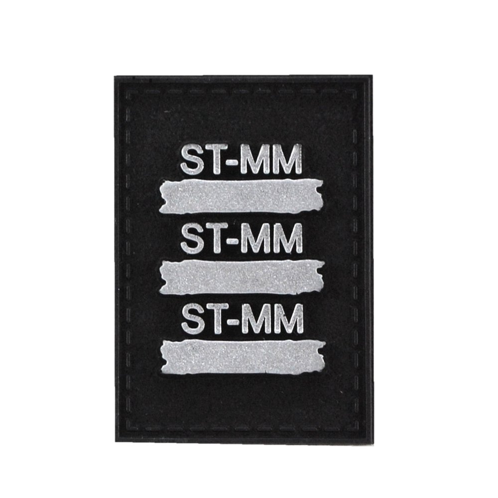 Лейба кожзам ST-MM, 3,5*5см, черный фон, серебро, шт. Лейба Кожзам