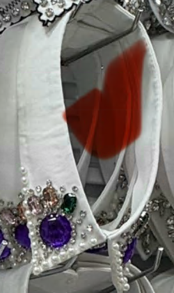 Воротник с аппликацией из камней, белый, синий, зеленый, светло-розовый, шт. Воротники