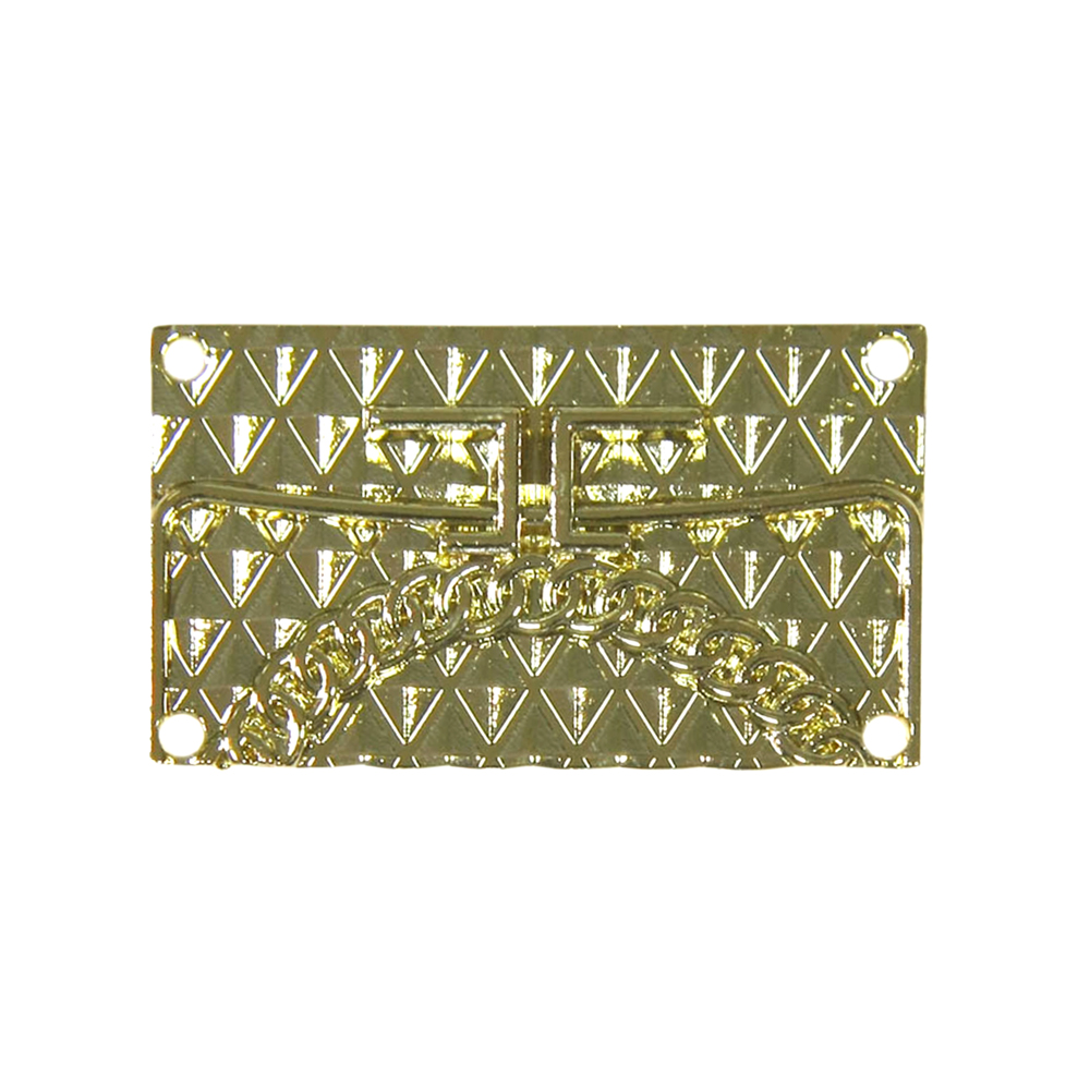 Лейба металл Сумочка-пластина 38*22мм пришивная 4 отверстия, GOLD. Лейба Металл