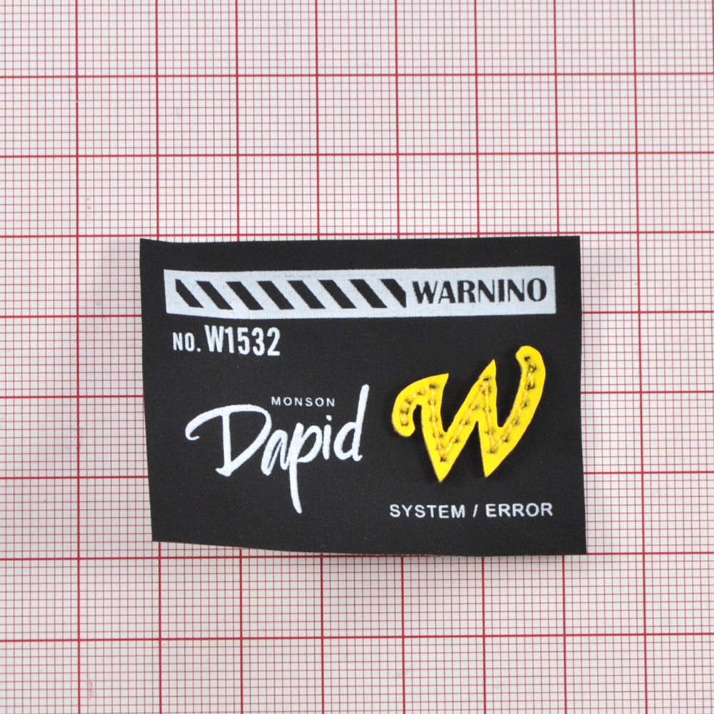 Лейба ткань Dapid, 4*5,5см, черный, белый, желтый, шт. Лейба Ткань