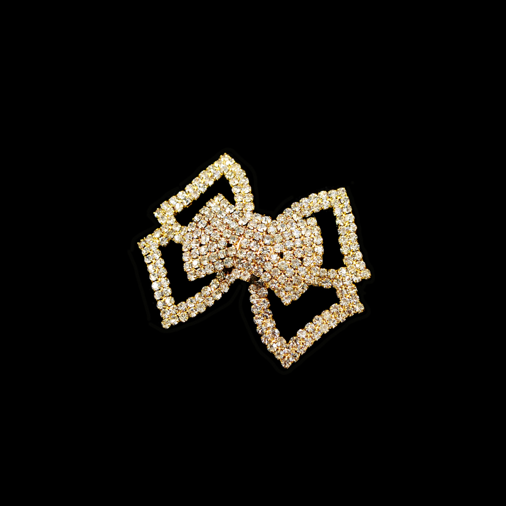 Краб металлSH-011 краб Бантик-крылья GOLD, белые камни. Крабы Металл Геометрия Декор