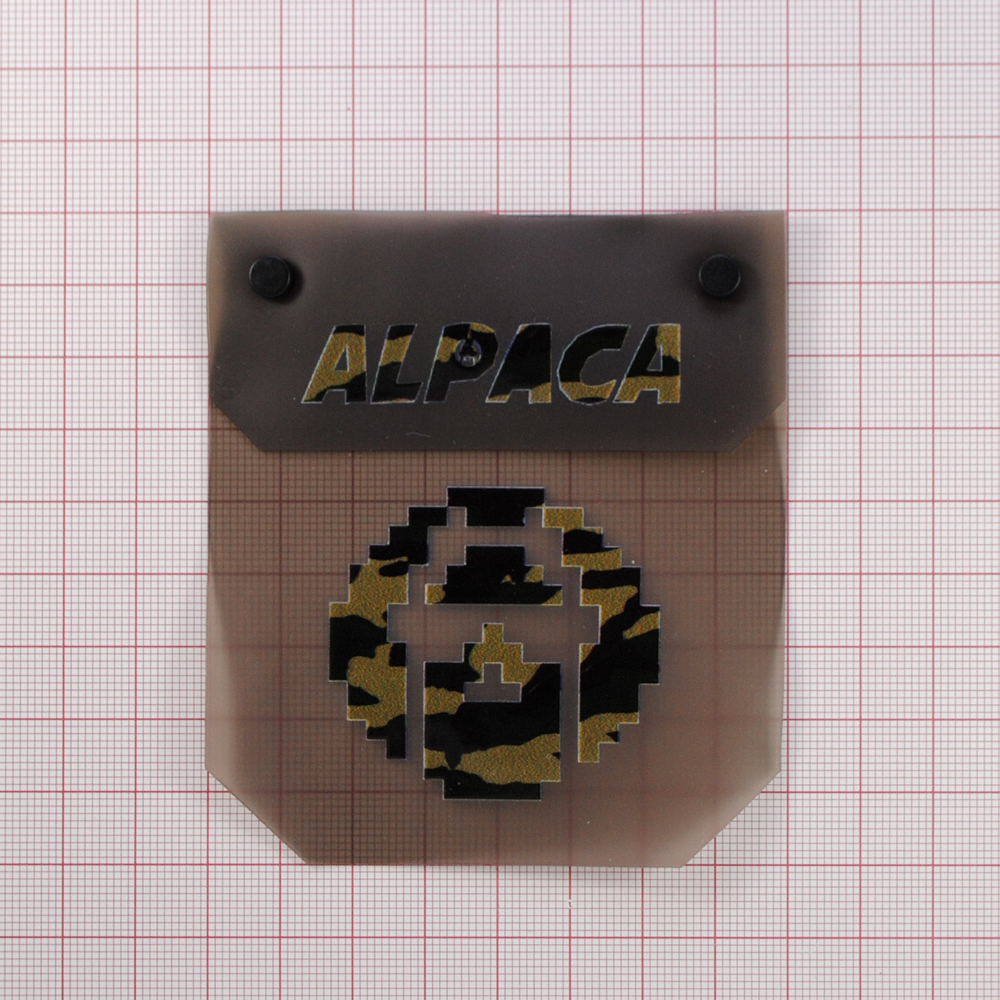 Лейба клеенка Карман с блочкой ALPACA, 8*9см, сер., зел., прозр., тёмный никель, шт. Лейба Клеенка