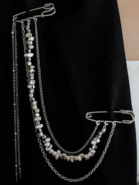 Булавка, 18*21*5см, серебро, камни, цепочки, шт. Булавки