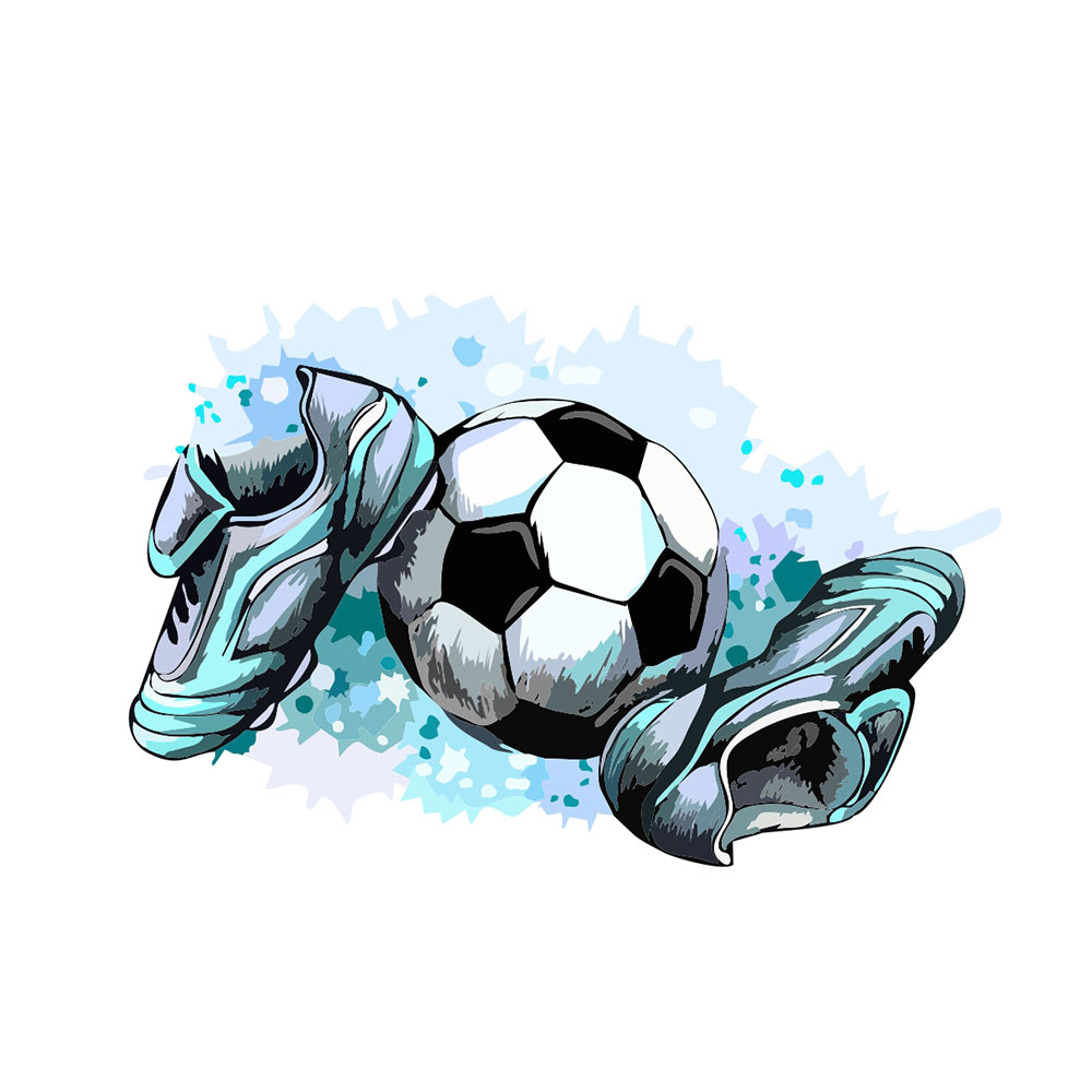 Термоаппликация №13-12 Футбол, серо-голубая 62*95мм, шт. Термоаппликации Накатанный рисунок