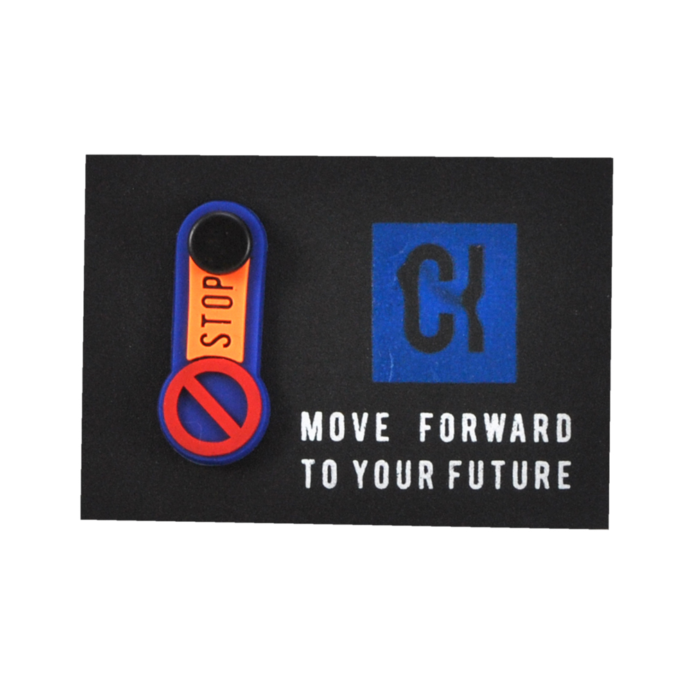 Лейба с хольнитеном, ткань и резина Stop, 4,2*6см, черный, белый, синий, оранжевый, красный, шт. Лейба Ткань