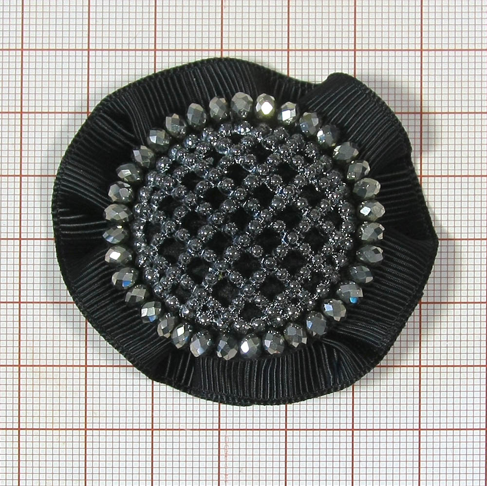 Аппликация декор №132 черный круглый Пуговица. Аппликация Декор