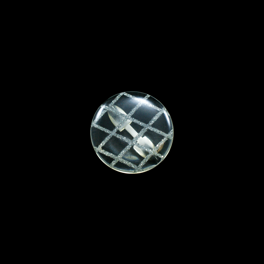 Пуговица №2904-44 прозрачная / серебряная решетка. Пуговица декоративная