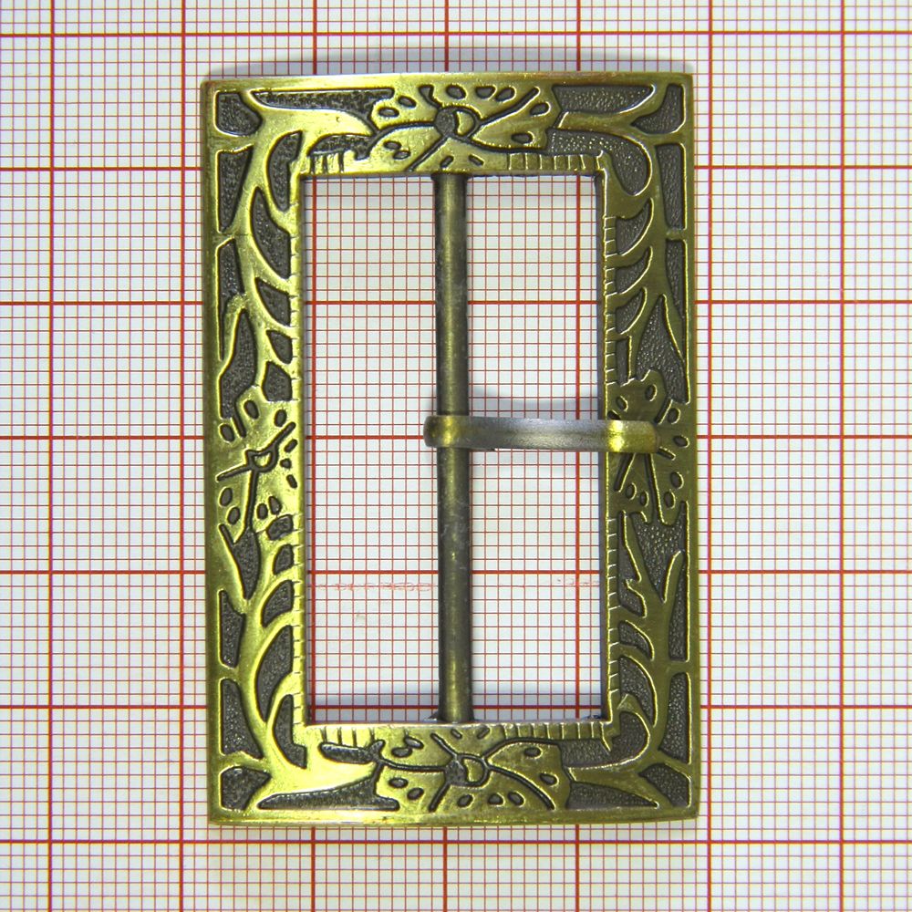 Пряжка металл 4893 цветочный узор, ANTIK, 4см . Пряжка