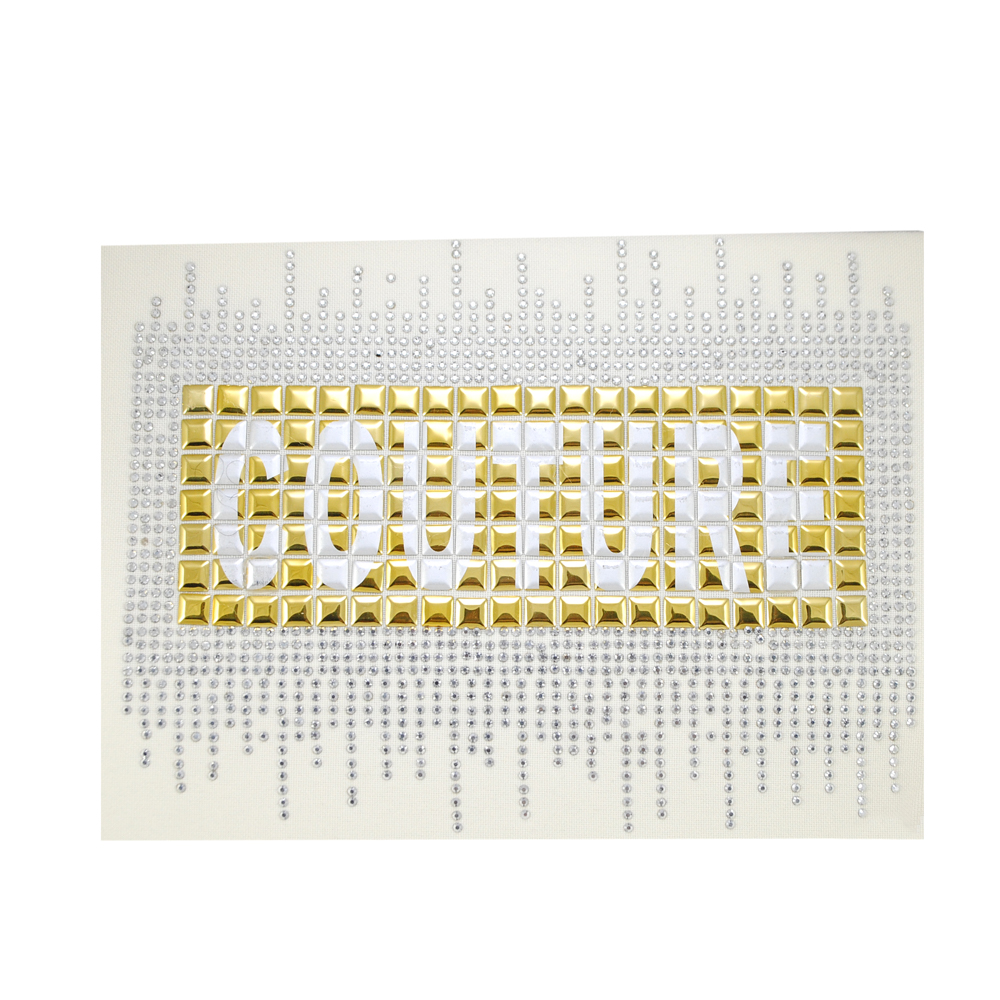 Термоаппликация из металлических страз COUTURE, 18*14см, золотой, белый, серебро, шт. Аппликации клеевые Рисунки из страз