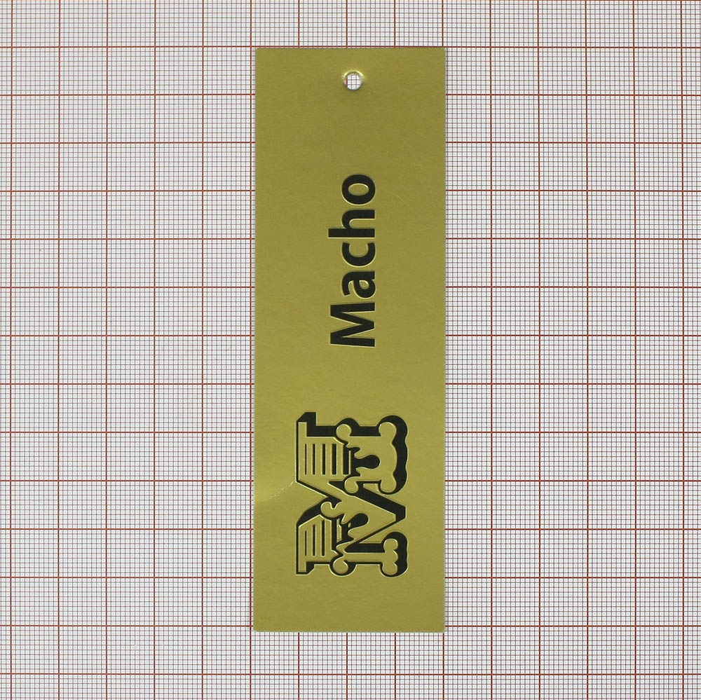 Этикетка бумажная Macho 40*120мм золотая, шт. Этикетка бумага