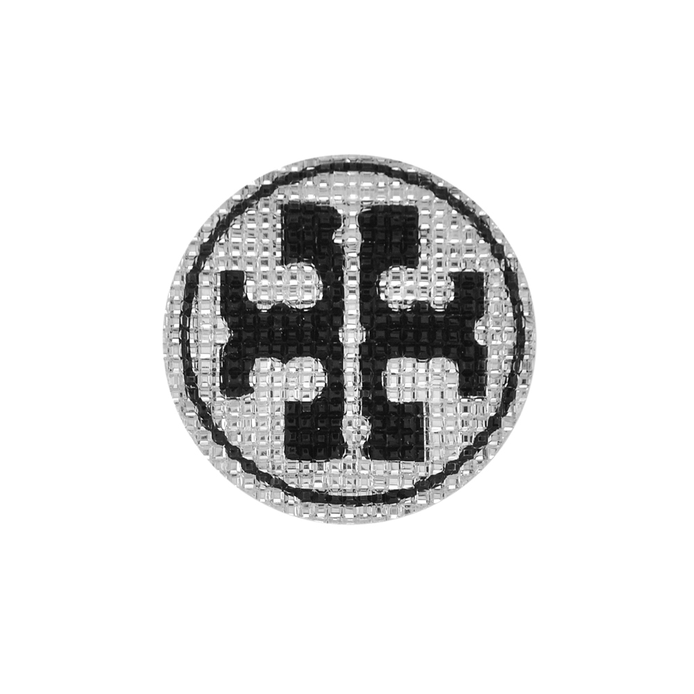 Аппликация клеевая резиновая D125 Крест 54мм круглая светло-желтый, черный рисунок, шт. Аппликации клеевые Резина, Силикон