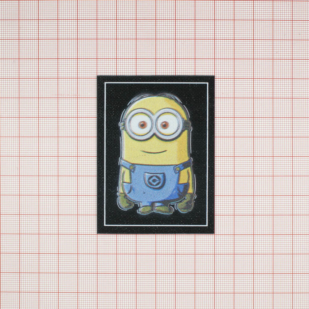 Лейба клеенка блестящая Миньон Дейв 5,6*7,8см черный, желто-синий рисунок, шт. Лейба Клеенка