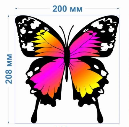 Аппликация клеевая тканевая Бабочка №4-5 20,0*20,8см атлас, шт. Аппликация клеевая