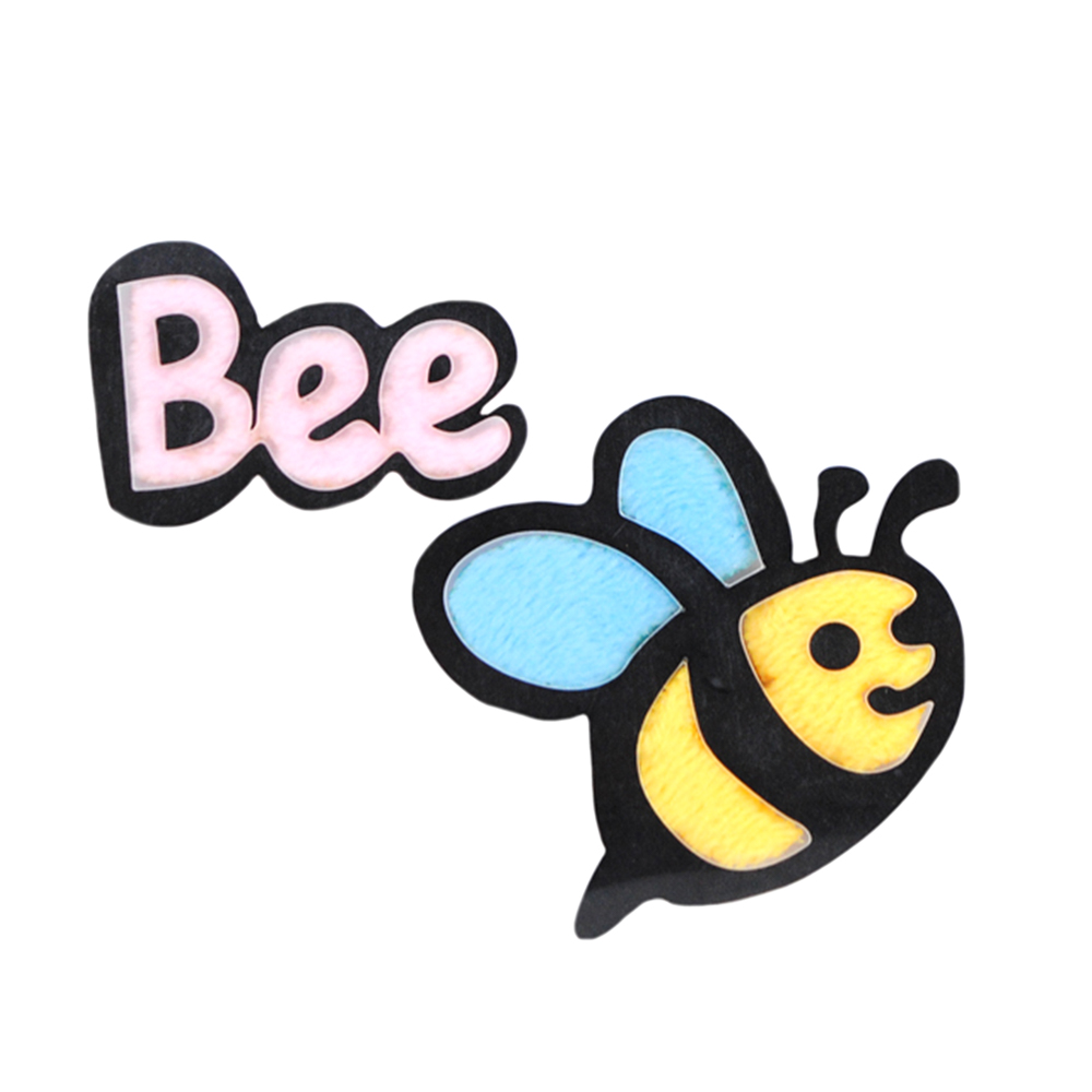 Термоаппликация тканевая Пчелка Bee, 7*6см, желтый, черный, розовый, голубой, шт. Аппликации клеевые Тканевые