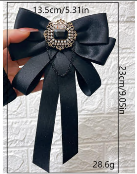 Аппликация тканевая пришивная Бант цепочкой, 13,5*23см, черный, шт. Аппликации Пришивные Цветы Банты