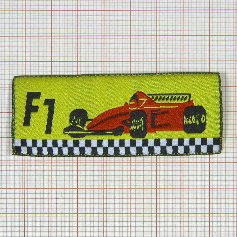 Нашивка F1 карт, 8*3 см, желтая. Шеврон Нашивка