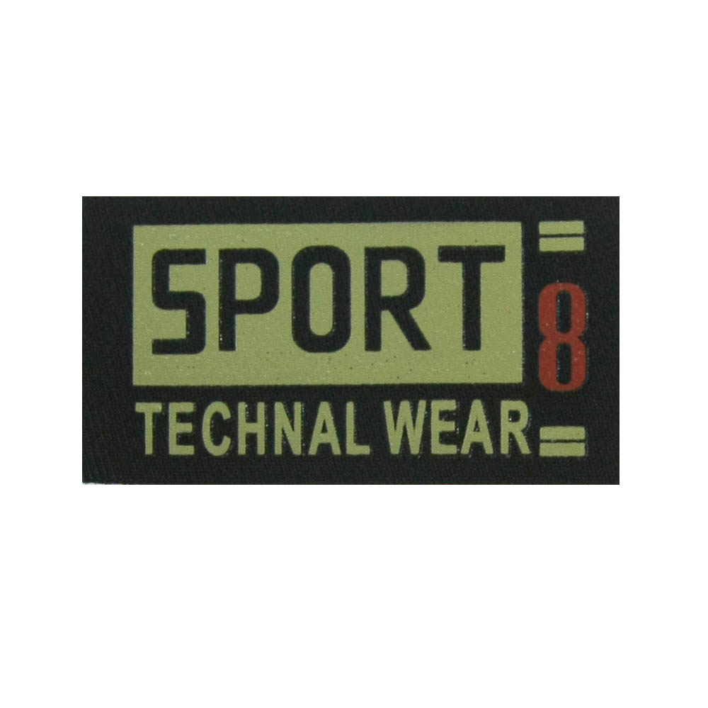 Нашивка тканевая накатанная SPORT8 3*5,5см черная, черно-салатово-красный рисунок, шт. Нашивка Вышивка, Ткань