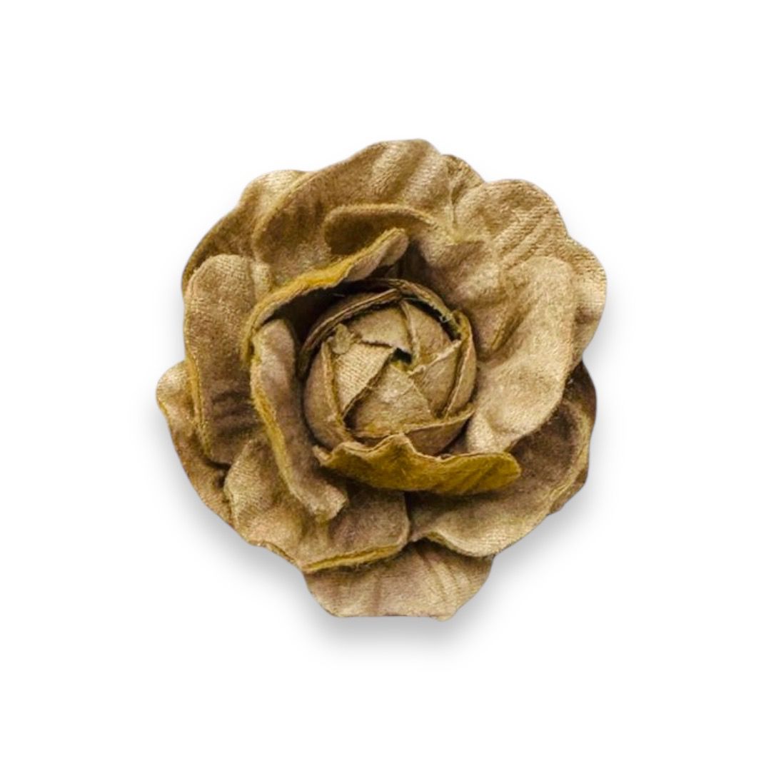 Шеврон кожзам пришивной Цветок, 7,5*7,5см, капучино, шт. Нашивка Кожзам