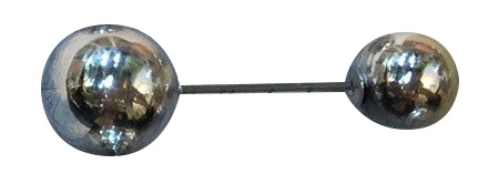 Булавка 2 шара, длина 5,8см, диаметр 1,6 и 1,2см никель, шт. Булавки