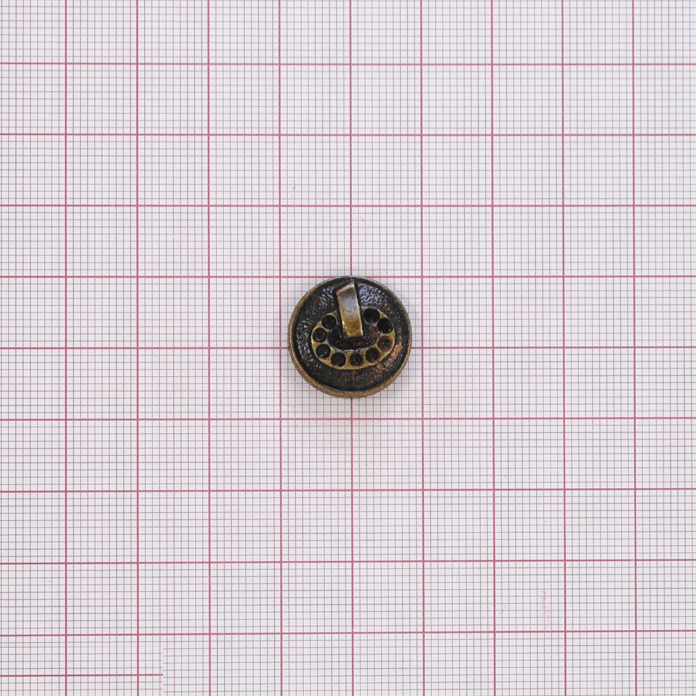 Пуговица TR-99-28 ant 17мм. Пуговица металлизированная