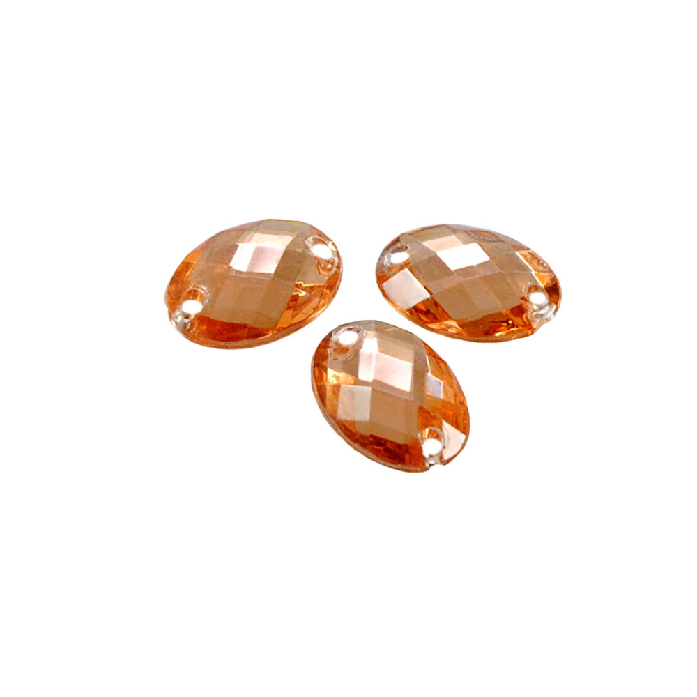 Стразы Д пришивн. овал 10*14мм св-оранж 4, 1тыс.шт. Стразы пришивные