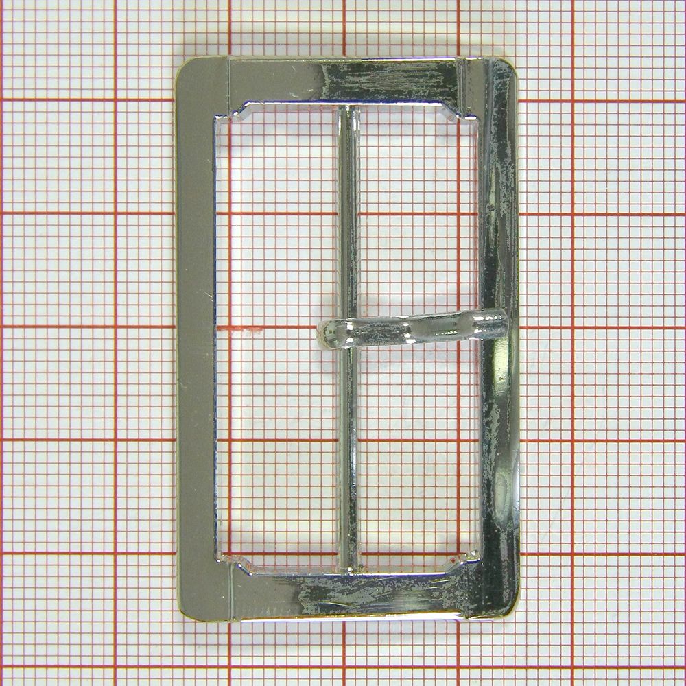 Пряжка металл 20308-5 прямоугольная 4см NIKEL. Пряжка