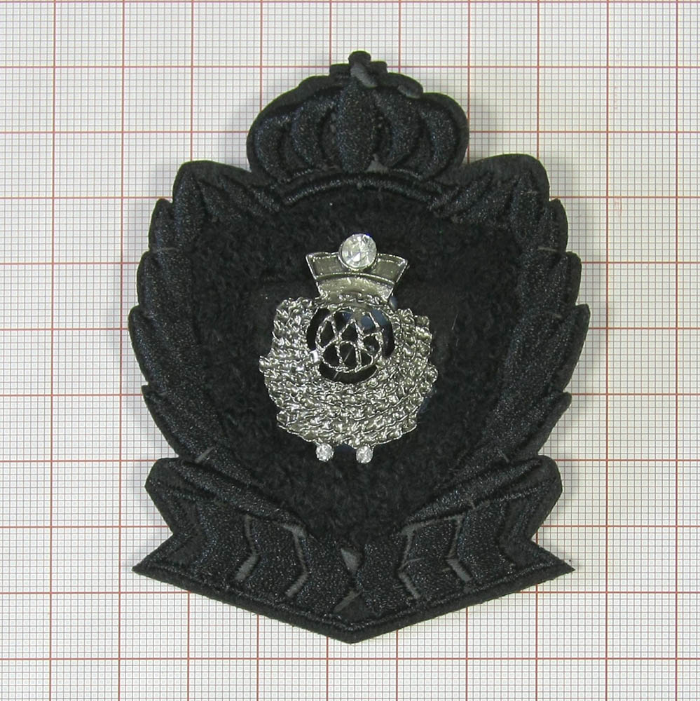 Брошь № 29 Корона черная, Герб цепочки NIK, шт. Броши