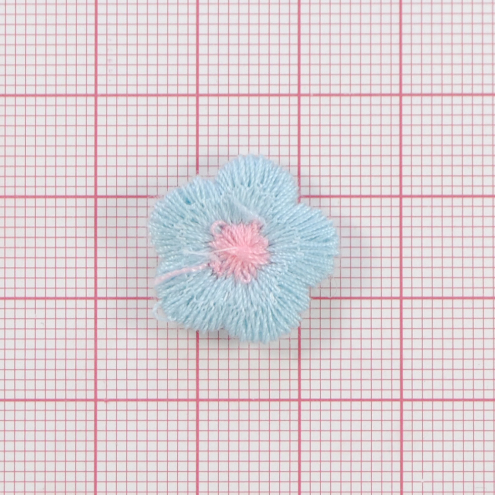 Аппликация тк. приш. дет. цветочек 1,8*1,8см, гол., роз., шт. Аппликации Пришивные Кружевные Вязаные