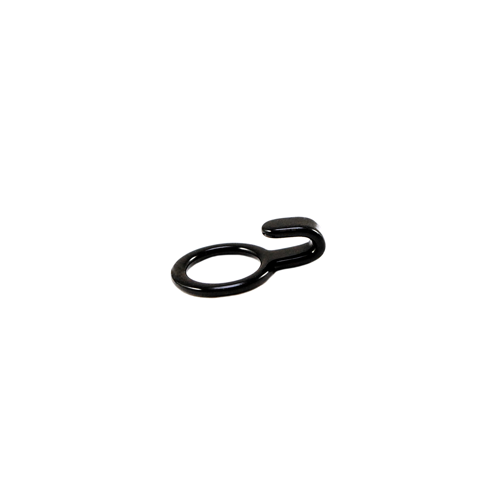 Крючок бельевой металл Кольцо 7,5мм (внутр.), 11,1мм (внешн.), длина 16,7мм, черный, 1т.шт, уп. Крючок бельевой