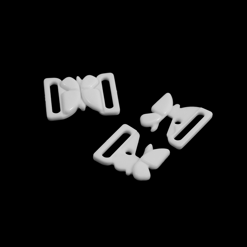 Застежка бельевая XZK-16 бабочка нейлон бел. 16мм, 1т.шт, уп. Застежка бельевая