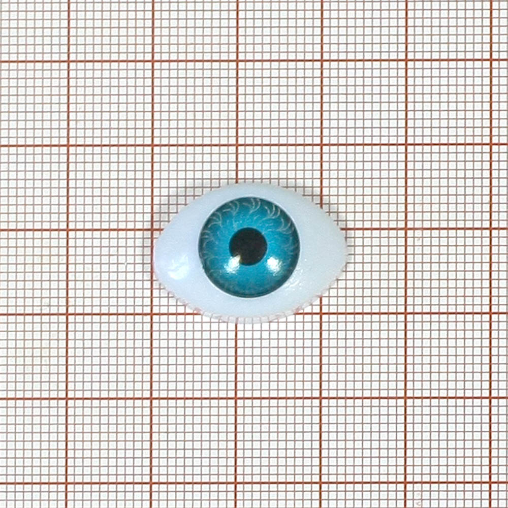 Глаз натуральная форма, № 5120 12мм голубой, 1тыс.шт. Глазики натуральн. форма