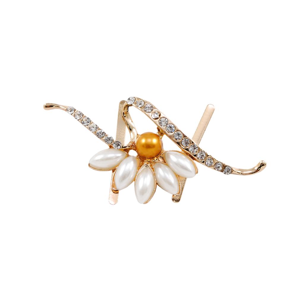 Краб металл Брошь в белом и золотом жемчуге Правый 61*25 золото, белые камни, белый и золотой жемчуг, шт. Крабы Металл Цветы, Жуки