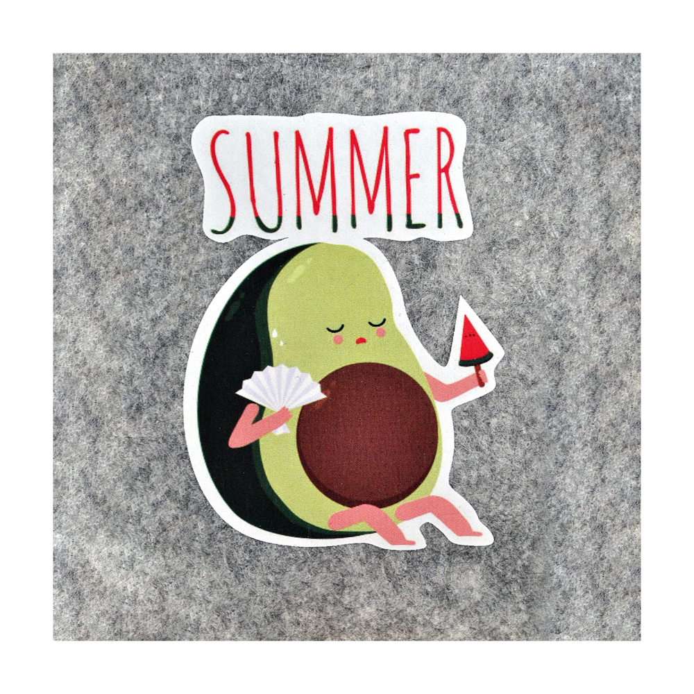 Термоаппликация AVO-CATTO №21-18 (кот авокадо с арбузом) средняя 6,6*9см, шт. Термопереводки Детские