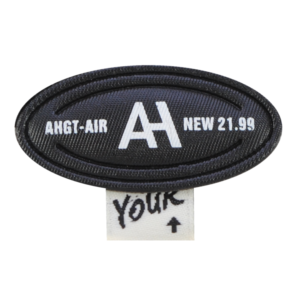 Лейба к/з овал AHGT-AIR 2,4*4.7см, черн., бел., беж. фл., шт. Лейба Кожзам