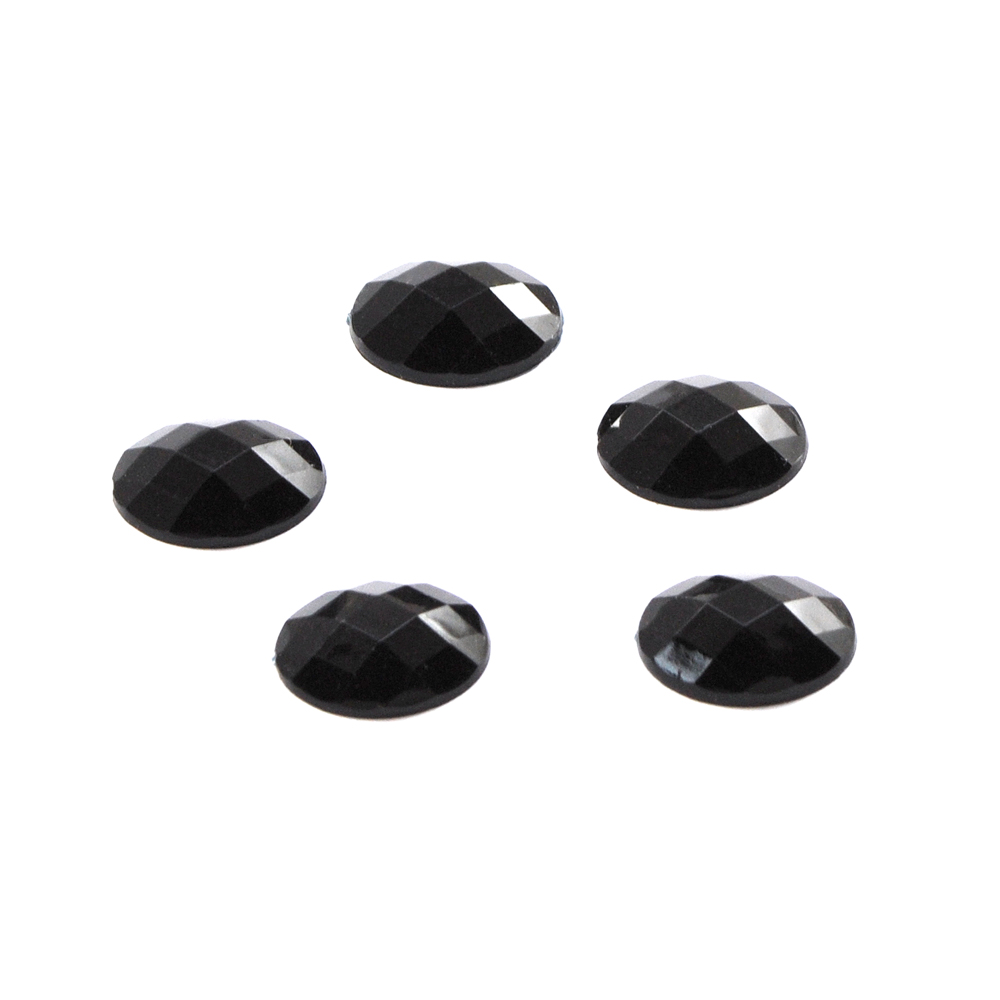 Стразы Д на клей, овал 10*14мм черный 37, 1тыс.шт. Стразы на клей