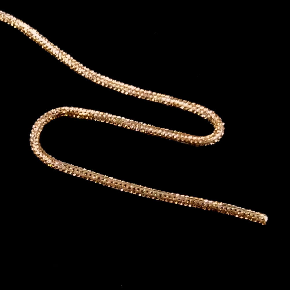 Шнур со стразами, SS5, 0,33см, золото, ярд. Тесьма из страз