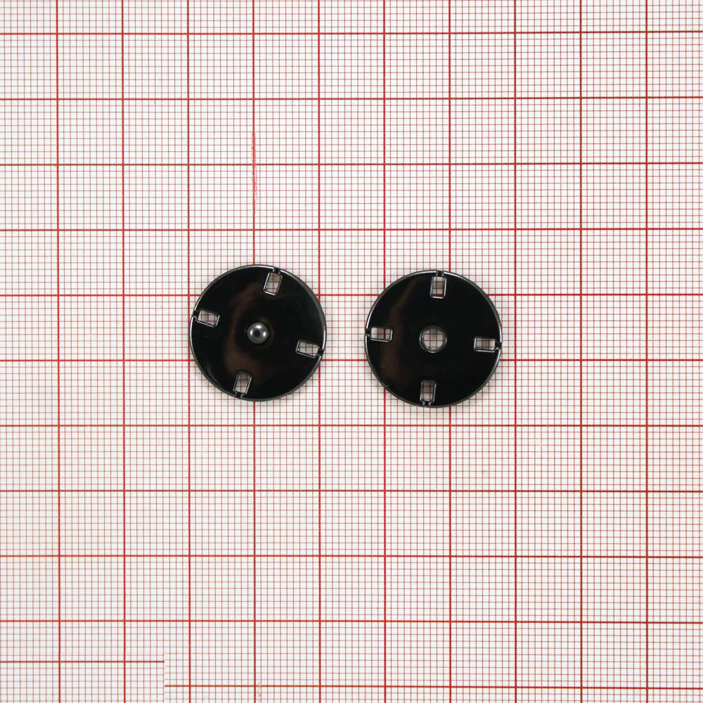 Кнопка металлическая пришивная потайная Круглая 8 отверстий 20мм, блек никель, шт. Кнопка пришивная потайная