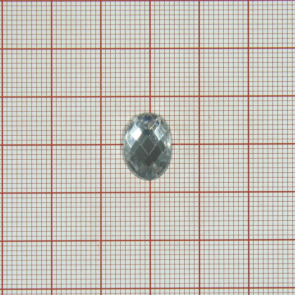 Стразы Д на клей, овал 10*14мм бел.кристал 38, 1тыс.шт. Стразы на клей