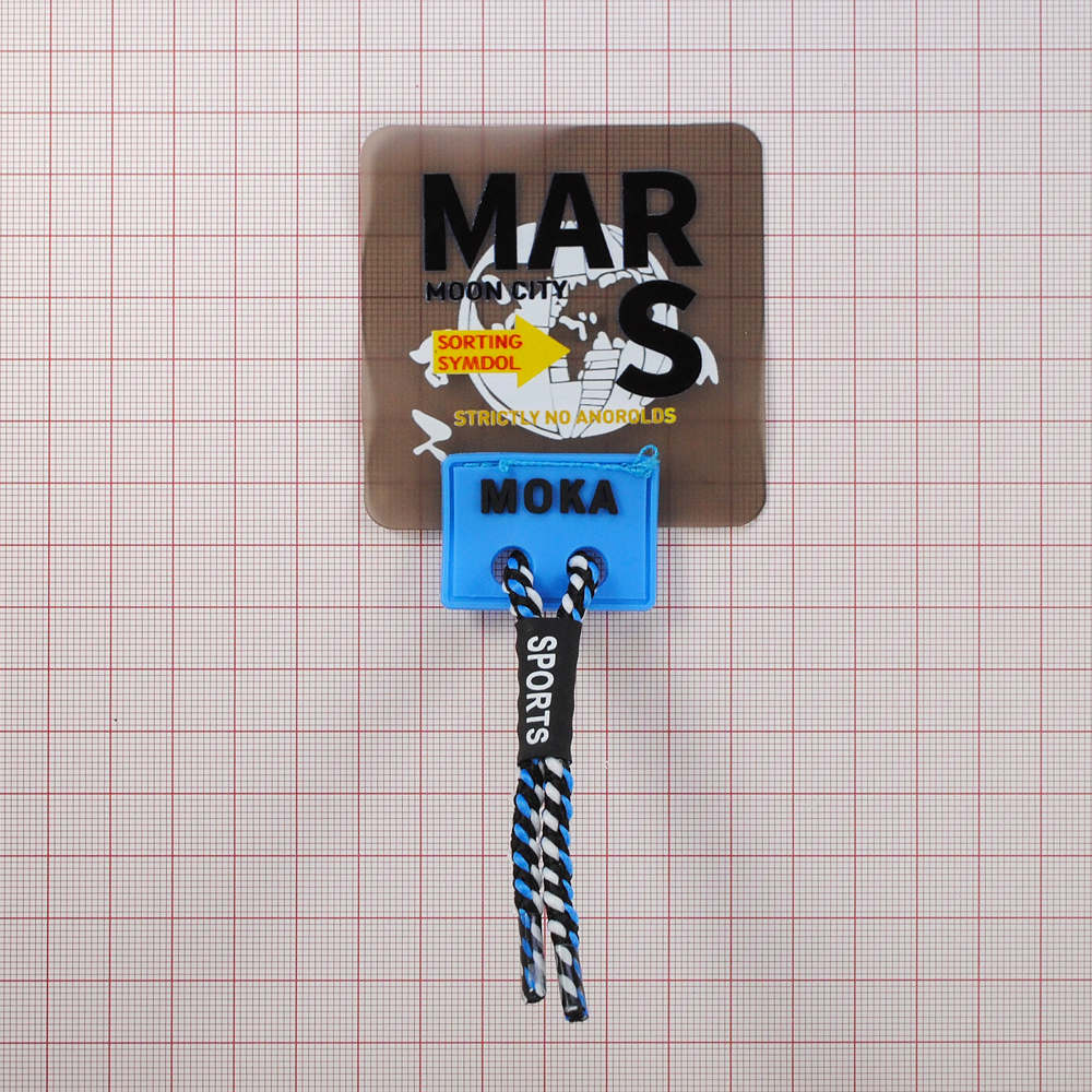 Лейба клеенка MOKA MARS, 6,5*6,5см (шнур 7,5см), син.,оранж., сер., чёрный, бел., прозр.,шт. Лейба Клеенка